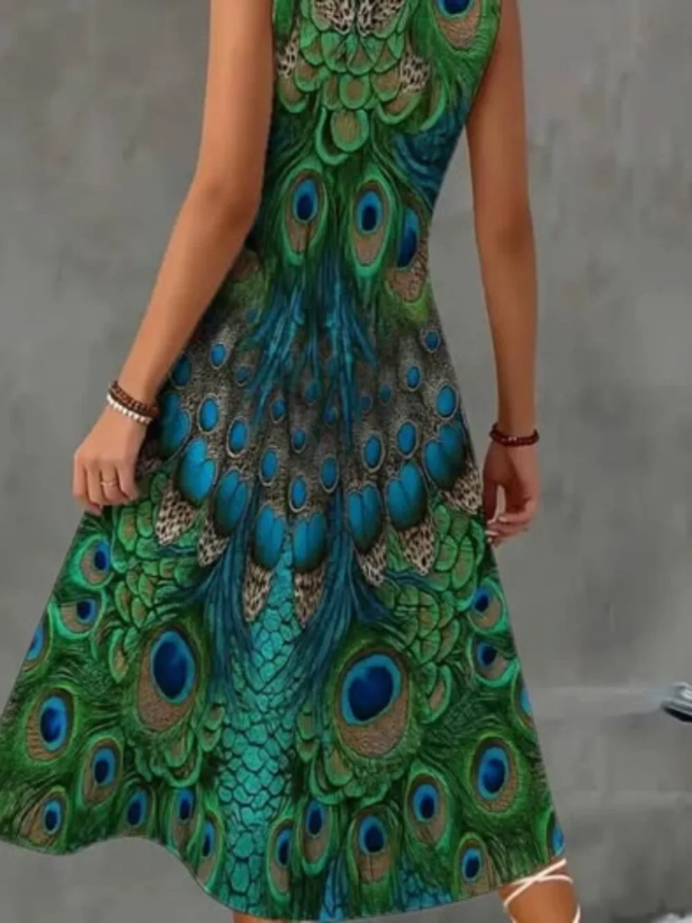 Ladies size 3XL Peacock design midi dress 14.00